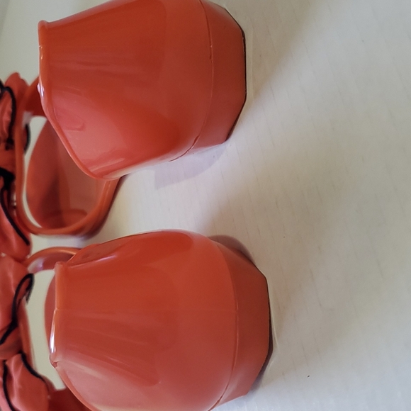 Women's Rubber Flats Open Toe Sandals w Bow Pink Coral - Picture 5 of 12